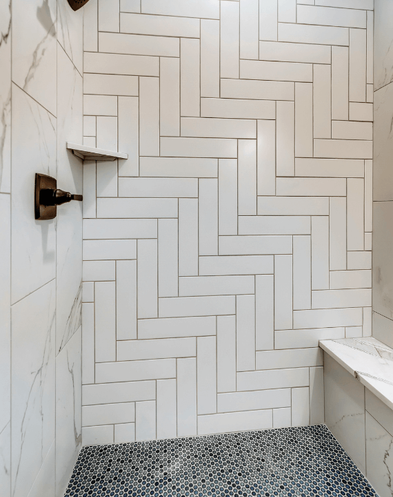 Installed tile flooring in home